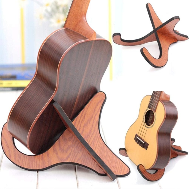 Musical Instrument In English - حامل يوكليلي خشبي، حامل جيتار قابل