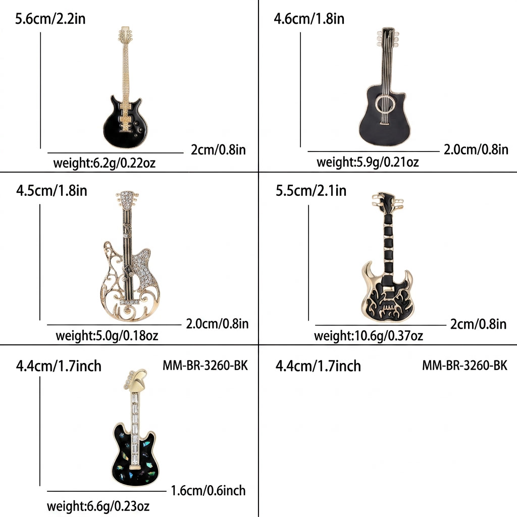 دبابيس جيتار مطلية بالمينا عصر - مراجعة Musical Instrument Symbols وسعره