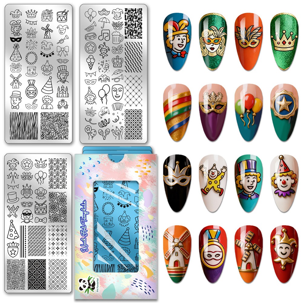 3 قطع من ألواح طباعة الأظافر ل - مراجعة Musical Instrument Image وسعره