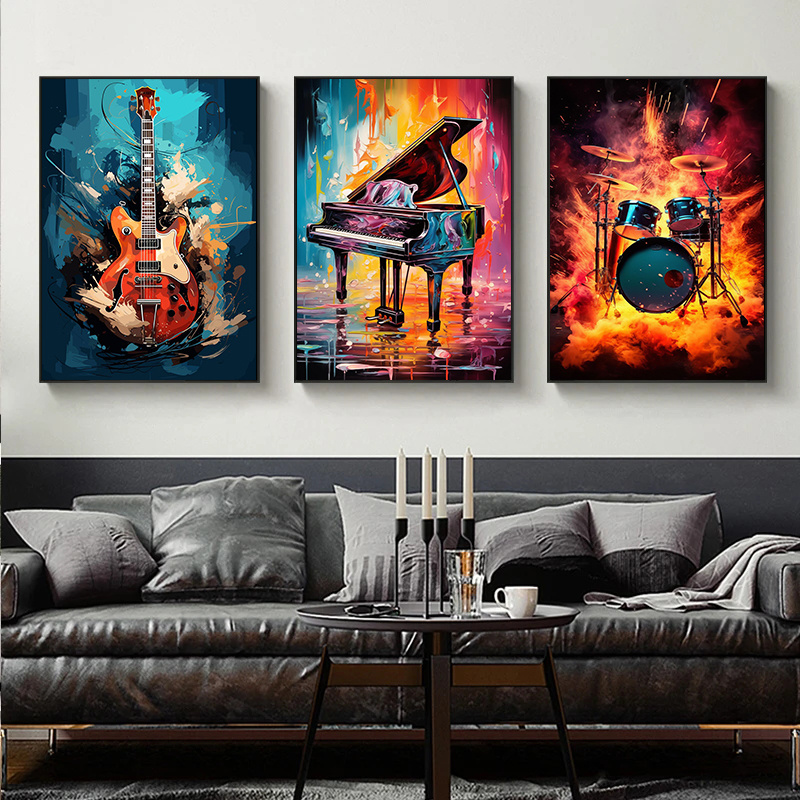 لوحات فنية تجريدية ملونة بدون  - مراجعة Musical Instrument Image وسعره